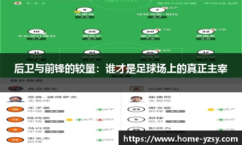 后卫与前锋的较量：谁才是足球场上的真正主宰